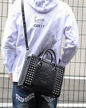 Amazon | [カールカナイ] 2WAY スタッズ ロゴ PU トートバッグ